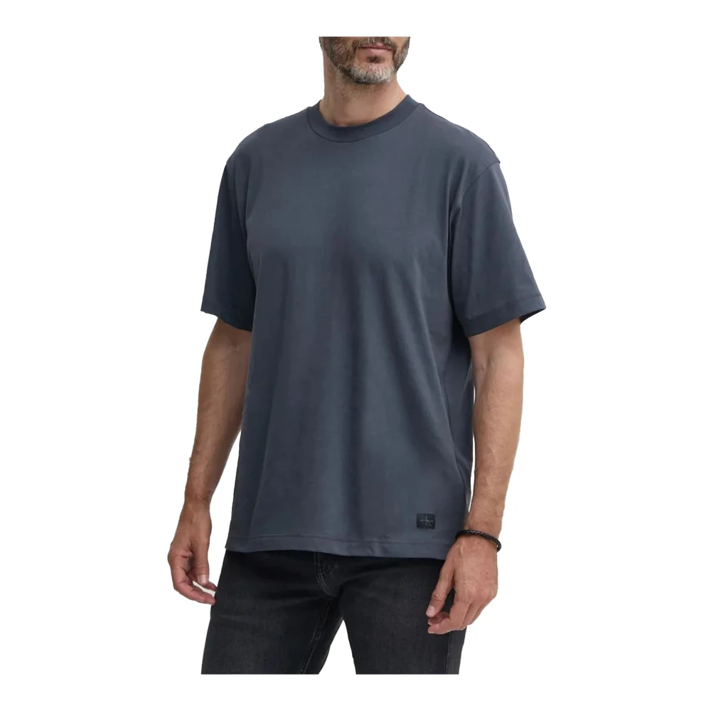 Calvin Klein Zwarte Katoenen T-shirt Rechte pasvorm Black Heren