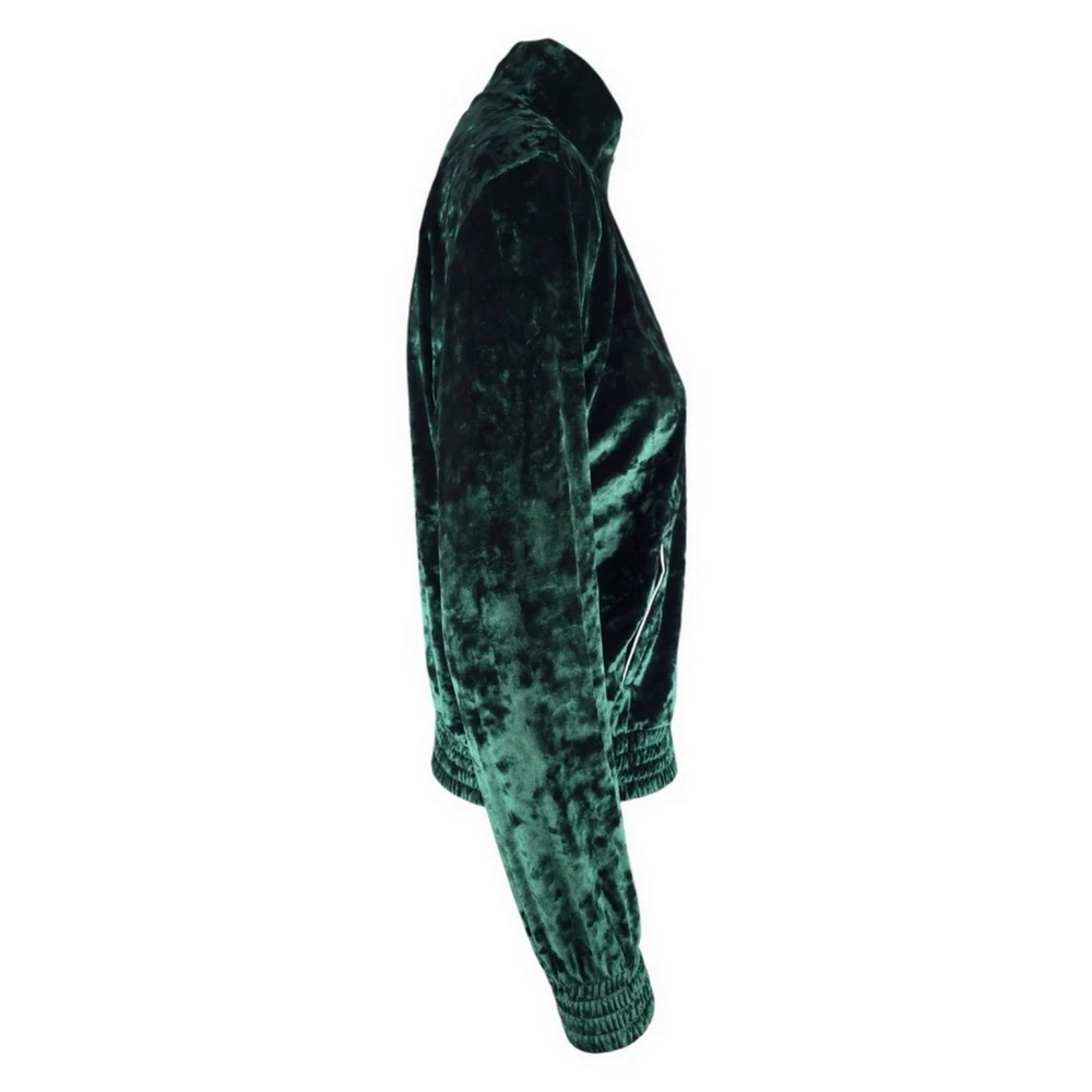 MC2 Saint Barth Groene Sweater Bomber met Rits Green Dames