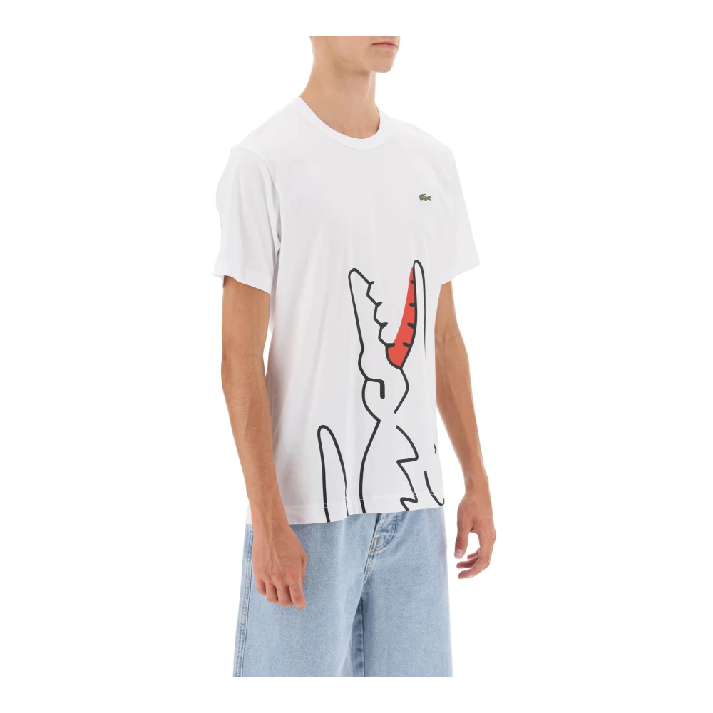Comme des Garçons T-Shirt met Grafische Print uit de Shirt x Lacoste Collectie White Heren