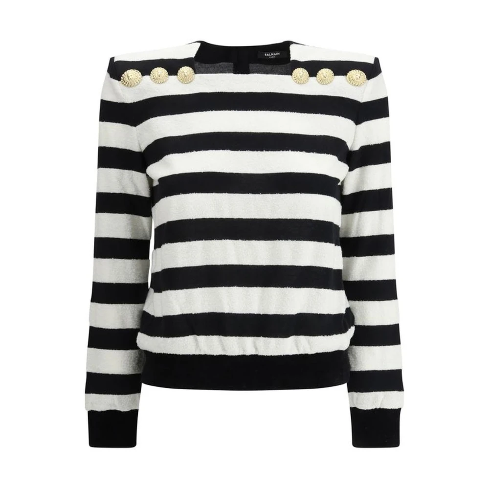 Balmain Gestreepte leeuwenkop trui Multicolor Dames