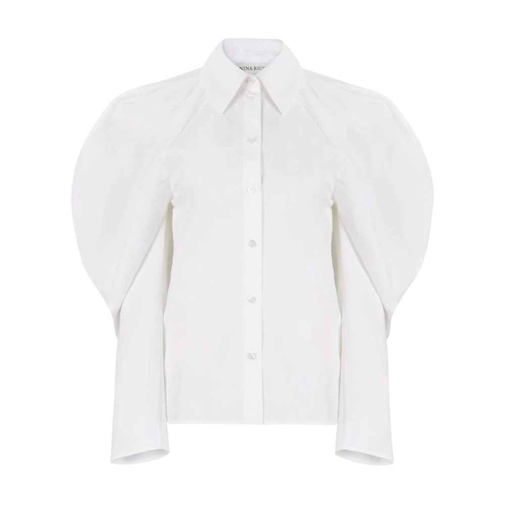 Nina Ricci Lange Mouw Shirt Top U1000 White Dames