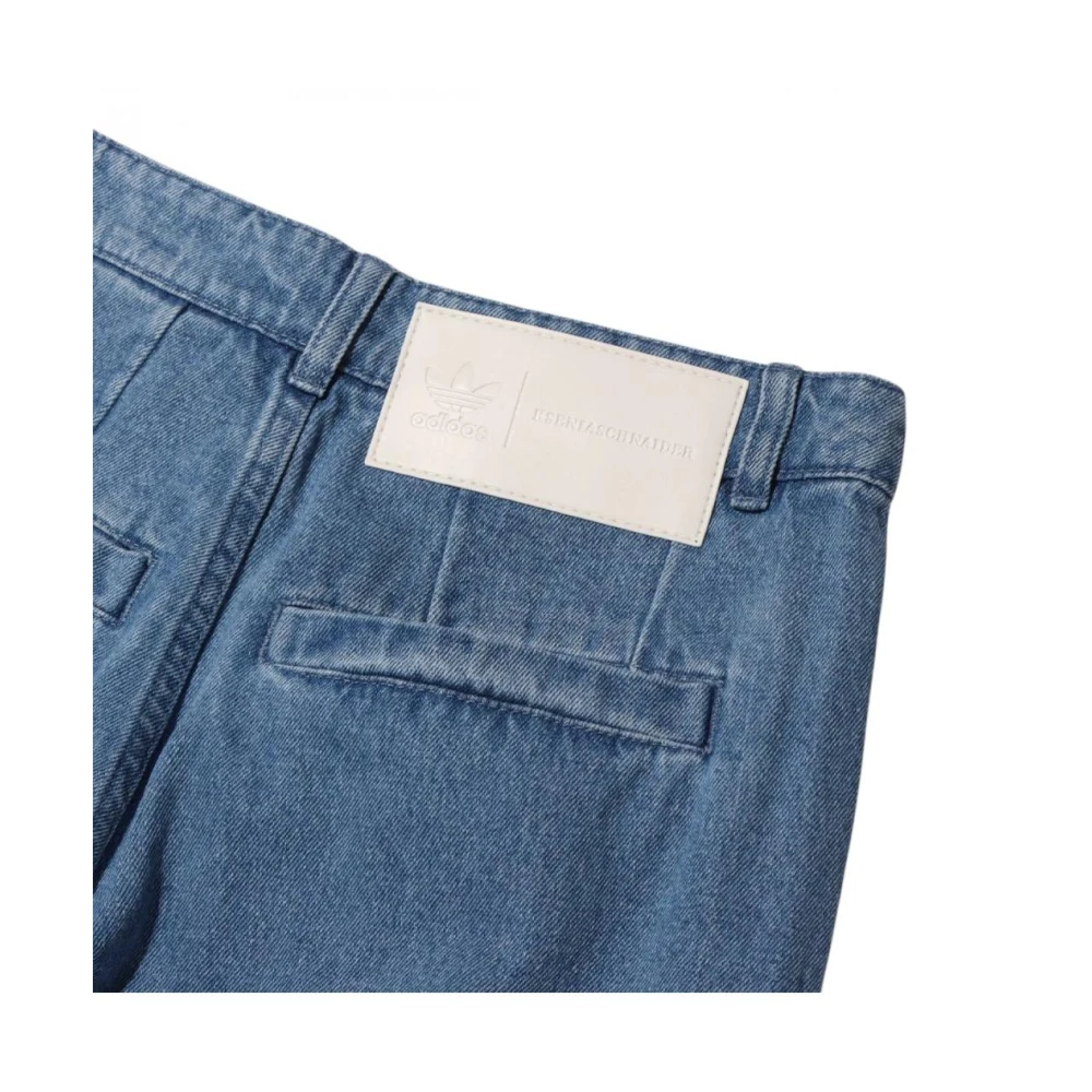 Adidas Kleurrijke high-waisted jeans met iconische strepen Blue Dames