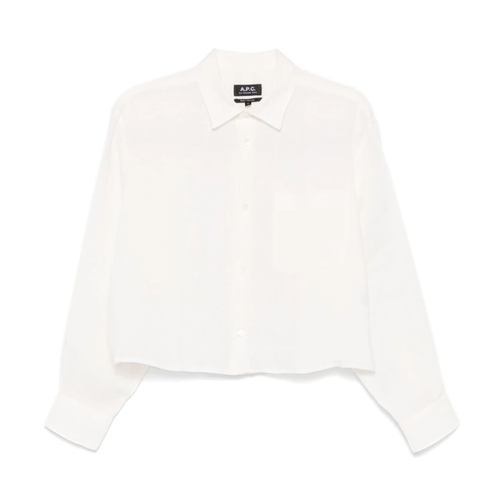 A.p.c. Women's White Shirts, S, Button-Up Shirt Long Sleeves