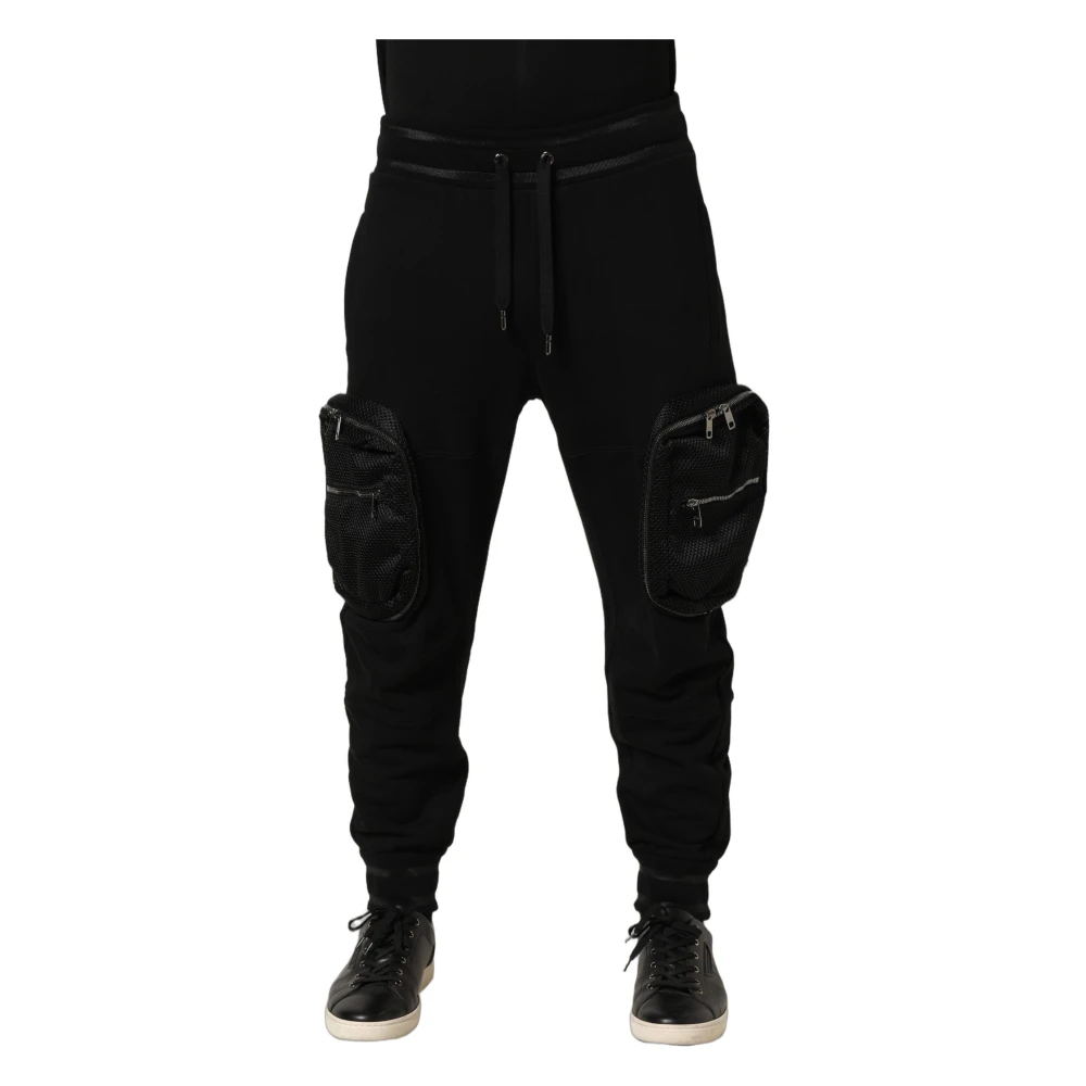Dolce & Gabbana Men's Black Jogger Cargo Trousers - Slim-Fit Trousers - S - Trousers