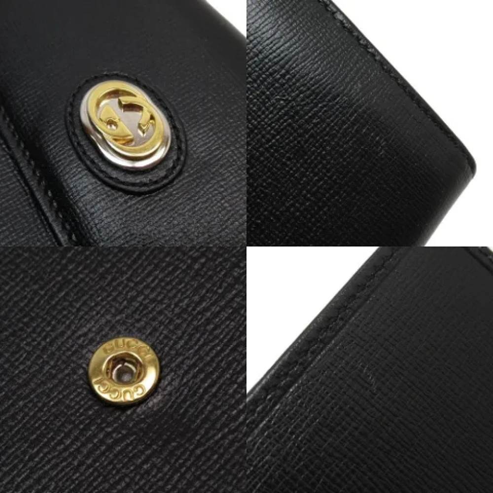 Gucci Vintage Pre-owned Leather wallets Black Dames