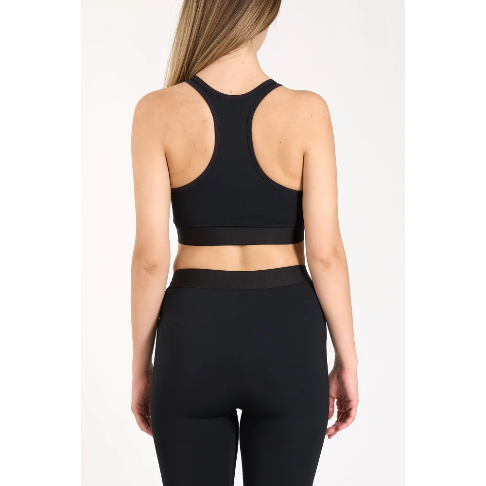 Purple Brand Nylon Gebreide Bralette Crop Top Black Dames