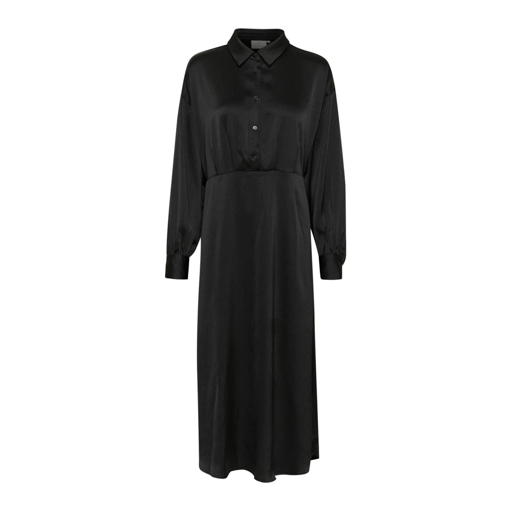 Kaffe Zwart Diep Overhemdjurk Kadonna Stijl Black Dames