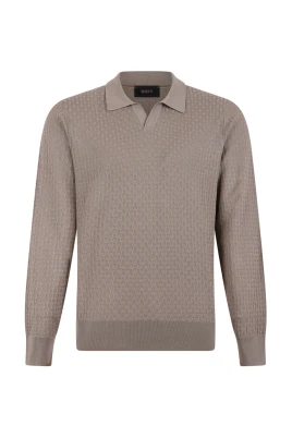Camel Silk Polo Shirt