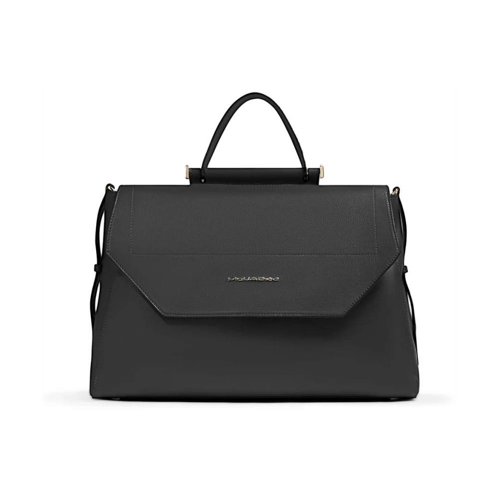 Piquadro Damen Schwarz Leder Laptop Aktentasche