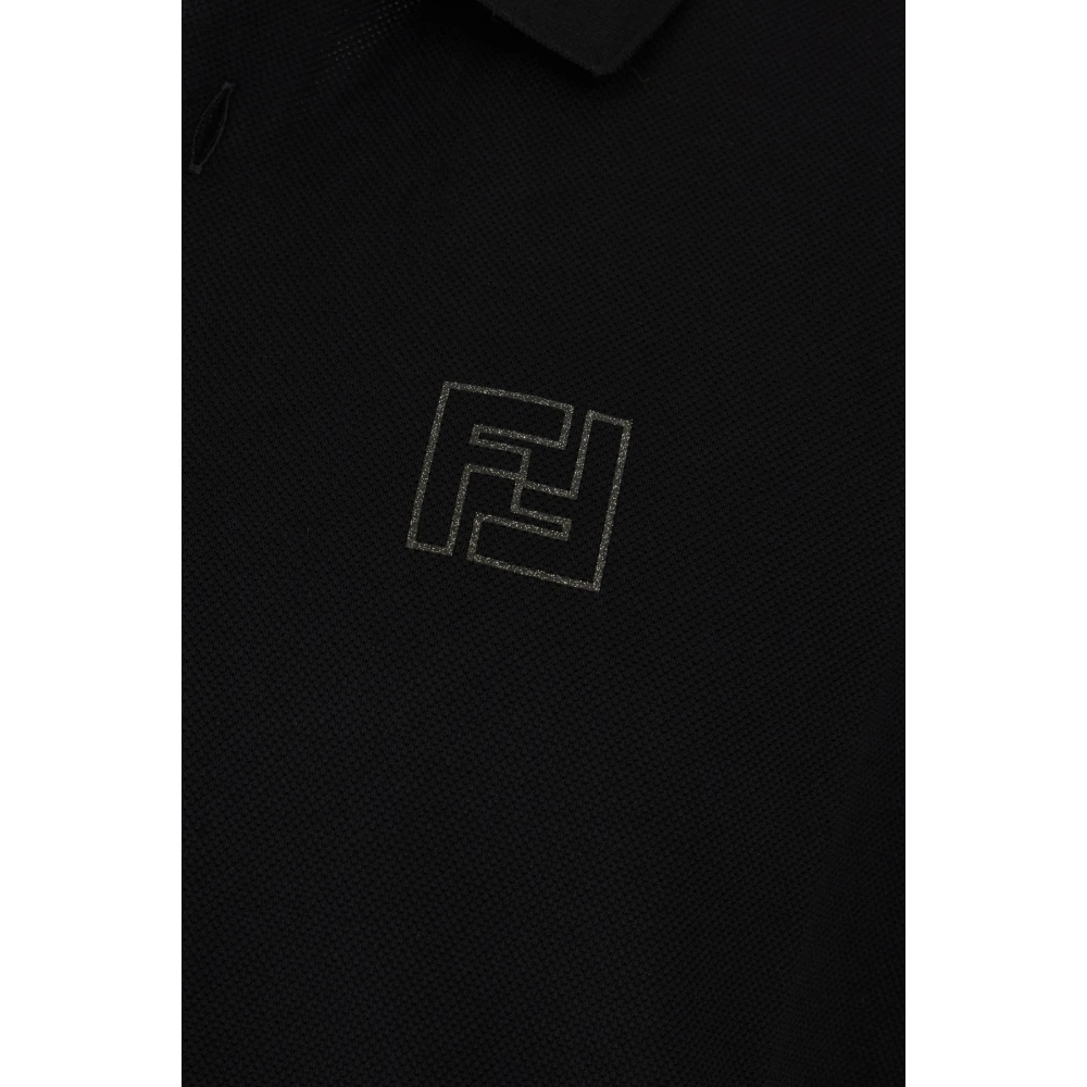 Fendi Klassieke Polo Shirt voor Mannen Black Heren