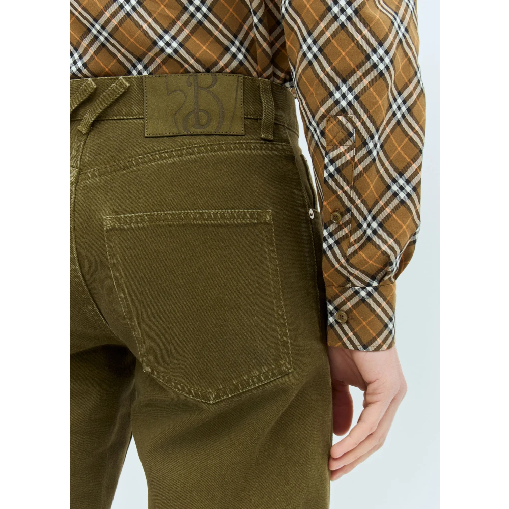 Burberry Geruite Twill Broek met Manchetten Brown Heren