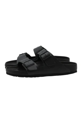 Arizona Läder Svarta Sandaler Narrow