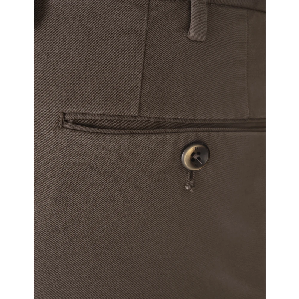 PT Torino Bruine Slim Fit Katoenen Broek Brown Heren