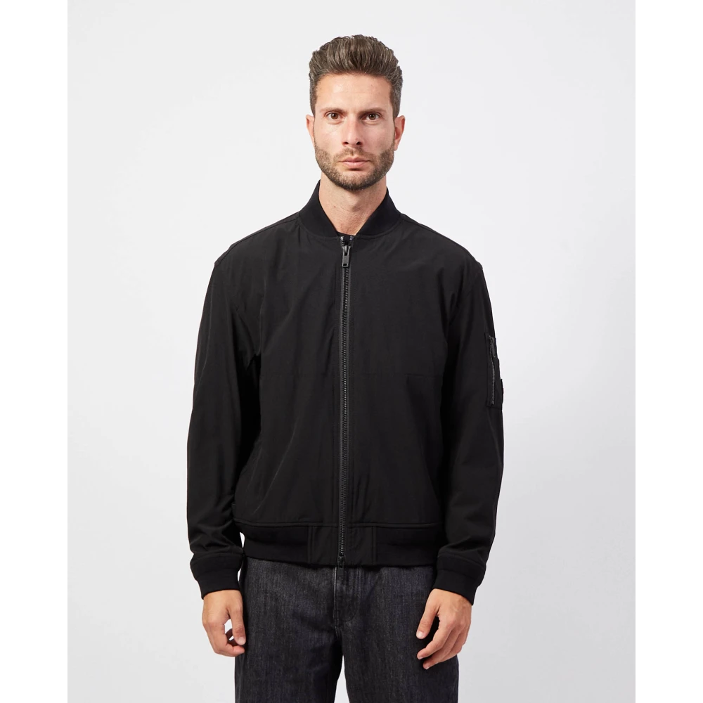 Hugo Boss Waterafstotende Aviator Stijl Zwarte Jas Black Heren