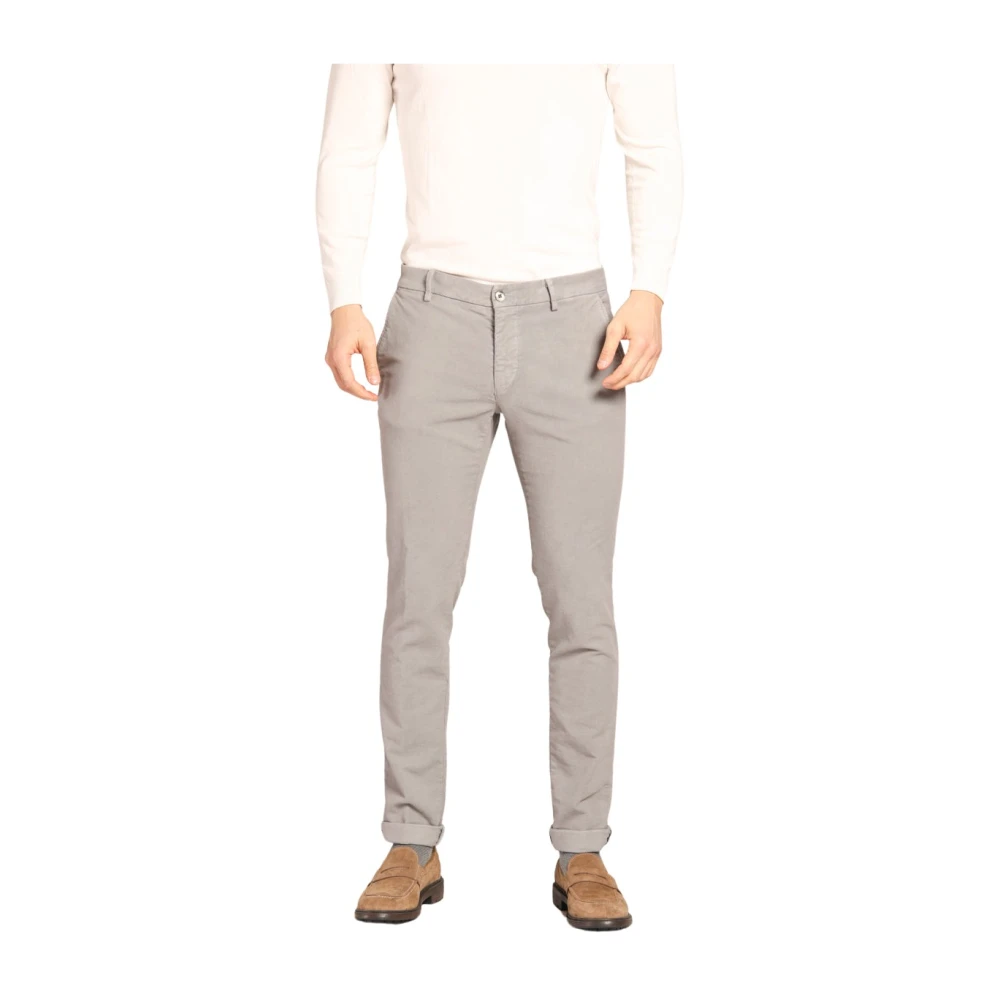 Mason's Slim Fit Chino Broek Milano Style Gray Heren