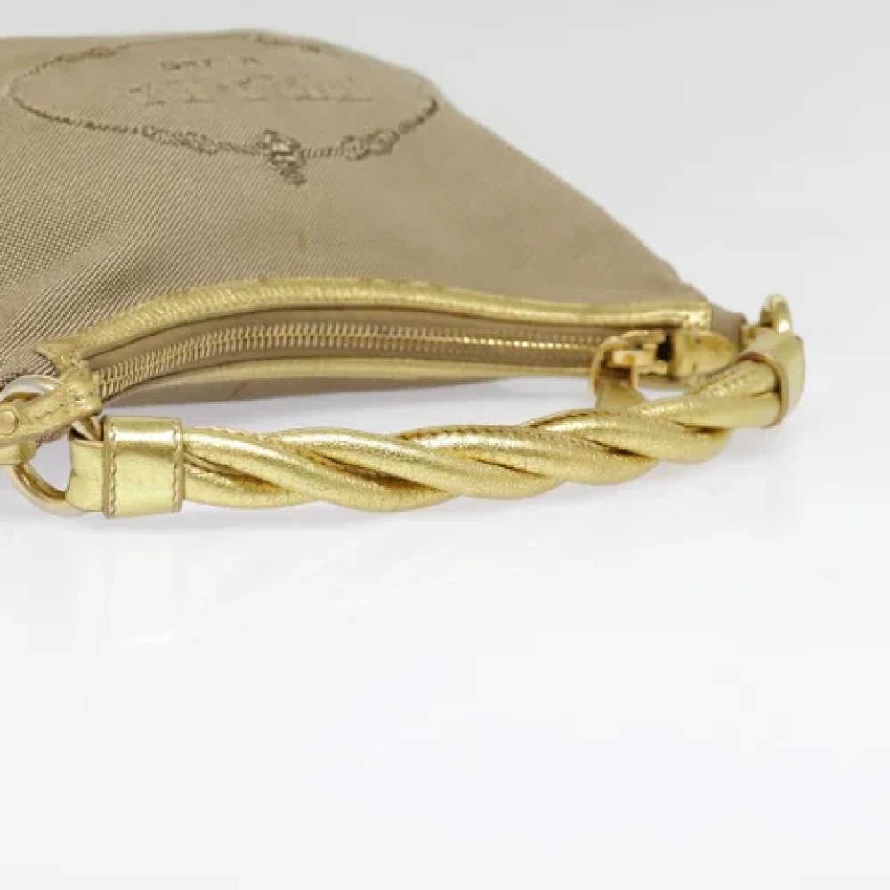 Prada Vintage Pre-owned Canvas handbags Beige Dames