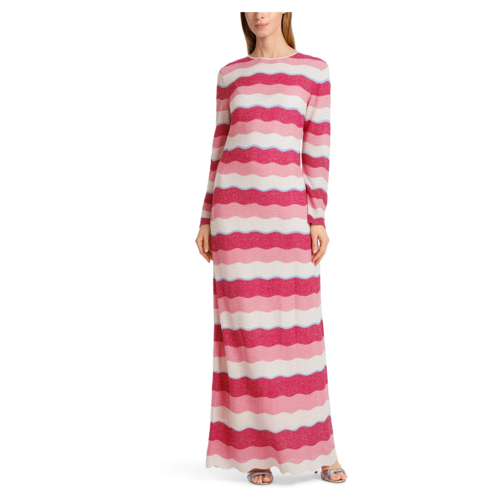 Marc Cain Golfpatroon Gebreide Jurk Multicolor Dames