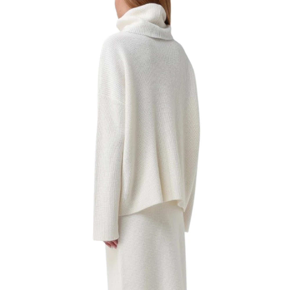 Fabiana Filippi Gezellige Turtleneck Gebreide Trui White Dames