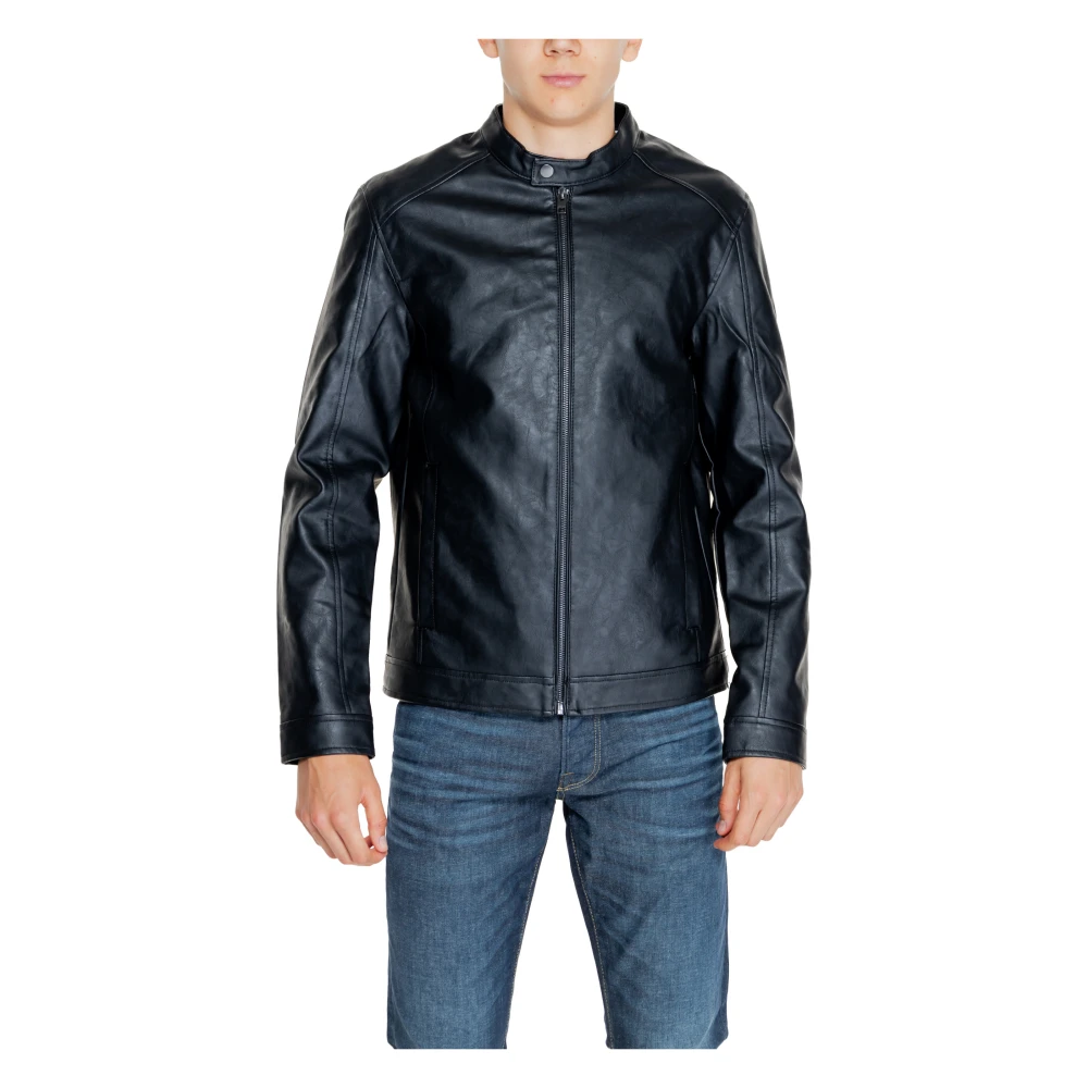 jack & jones Stijlvolle Heren PU Jas Black Heren