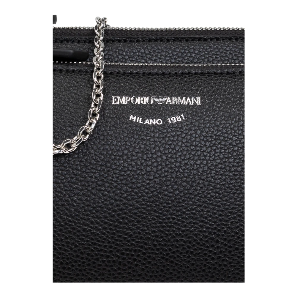 Emporio Armani Schoudertas met bedrukt logo Black Dames