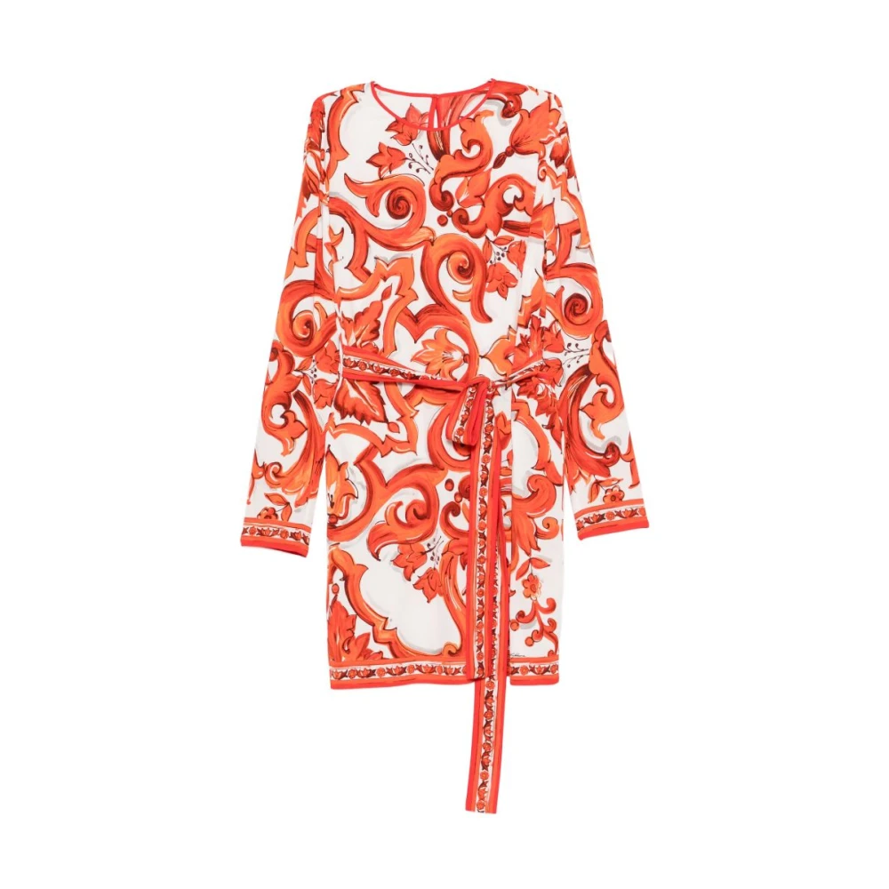 Dolce & Gabbana , Short Dresses, Female, Orange, M, Dresses Orange