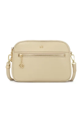 Kräm 3-fack läderhandväska