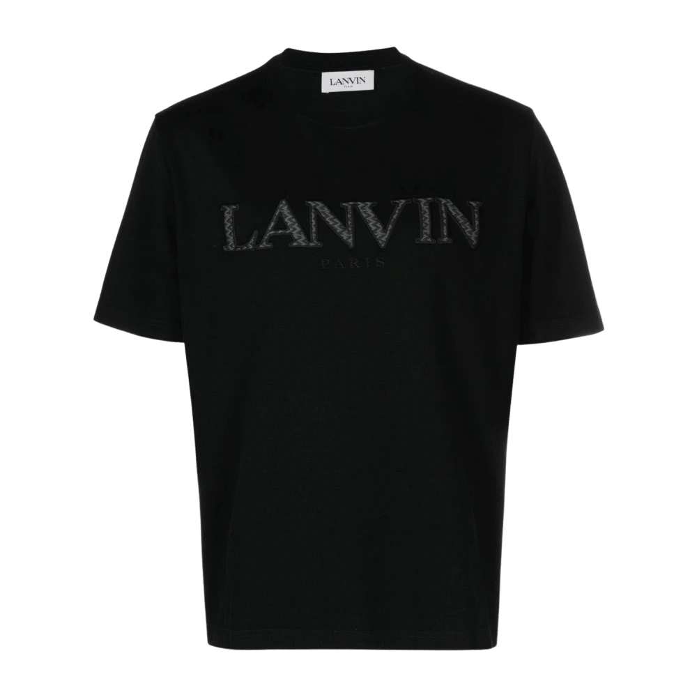Lanvin Zwart Wit Curb Tee-Shirt Black Heren