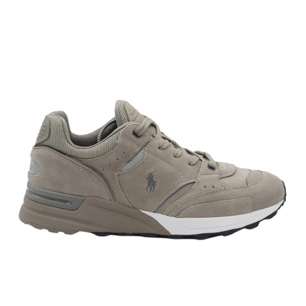 Ralph Lauren Grijze suède herensneakers Heren Schoenen Grijs