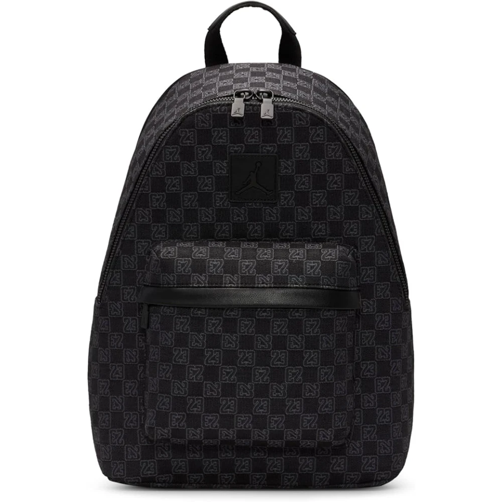 Jordan Women's Black Backpacks, One Size, Zaino Scuola Jam Monogram Backpack Con Logo All Over