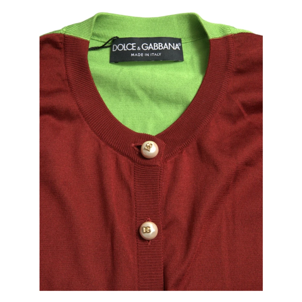 Dolce & Gabbana Luxe Zijden Gebreide Vest in Helder Tinten Multicolor Dames