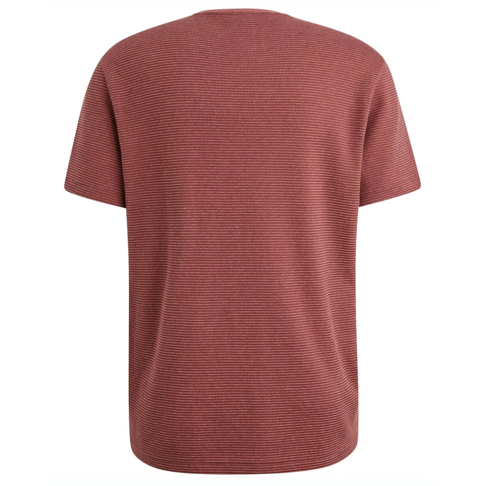 PME Legend Gestreept Kortemouw T-shirt met Textuur Brown Heren