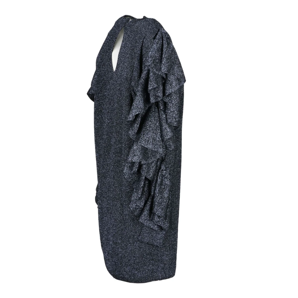 Circus Hotel Metallic Frill-Sleeve Feestjurk Gray Dames