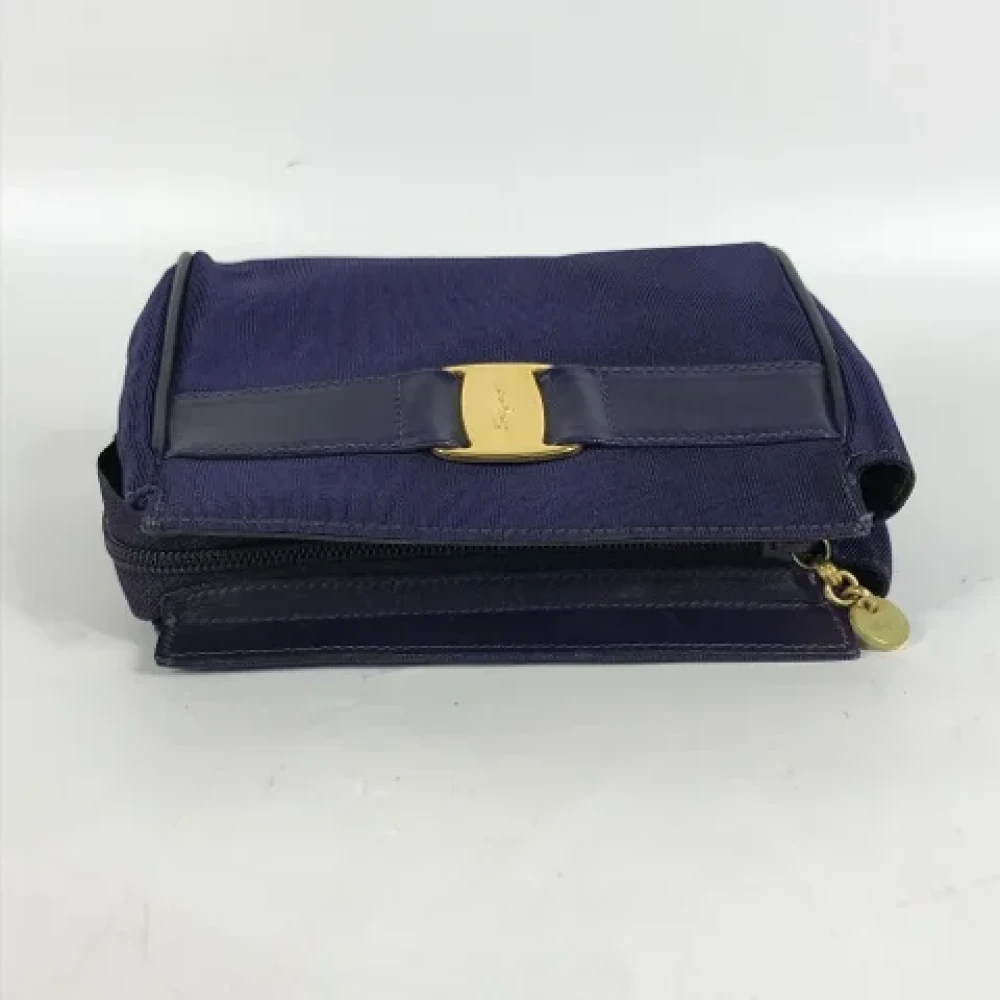 Salvatore Ferragamo Pre-owned Fabric pouches Blue Dames