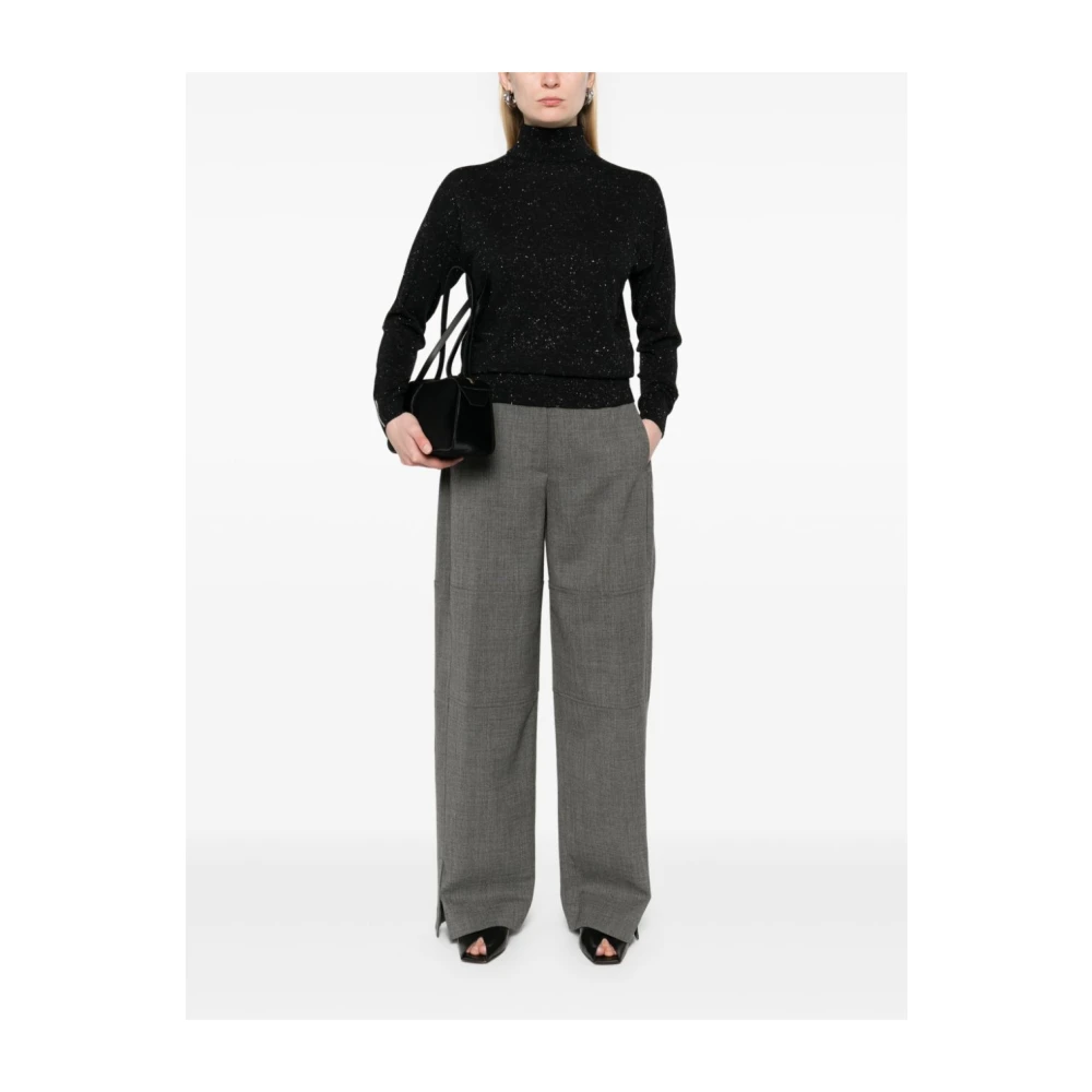 PESERICO Stijlvolle Gebreide Top Black Dames