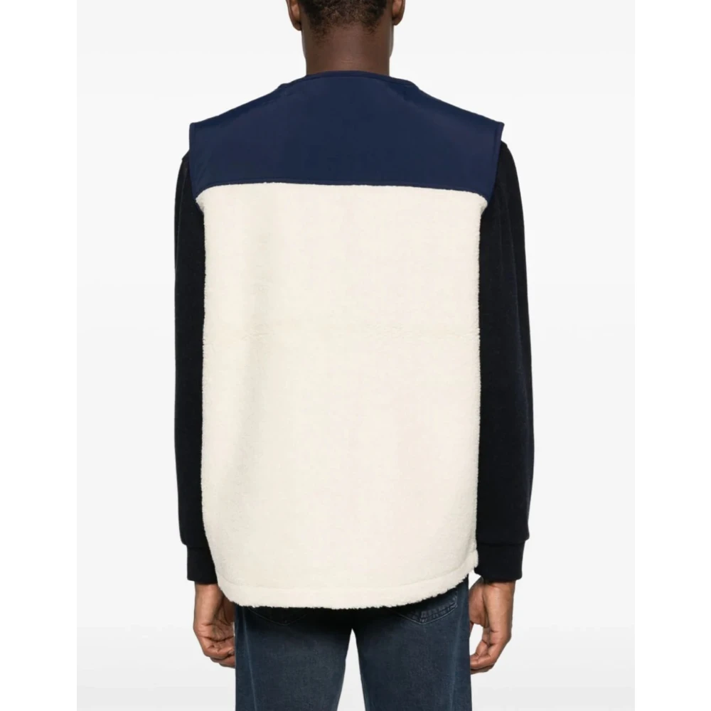 Polo Ralph Lauren Gezellige Fleece Vest Jas Crème Navy Beige Heren