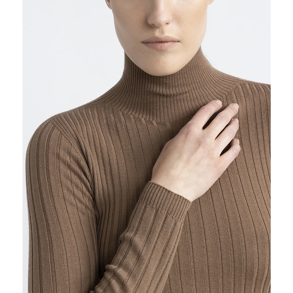 PESERICO Puur nieuwe wol coltrui Brown Dames