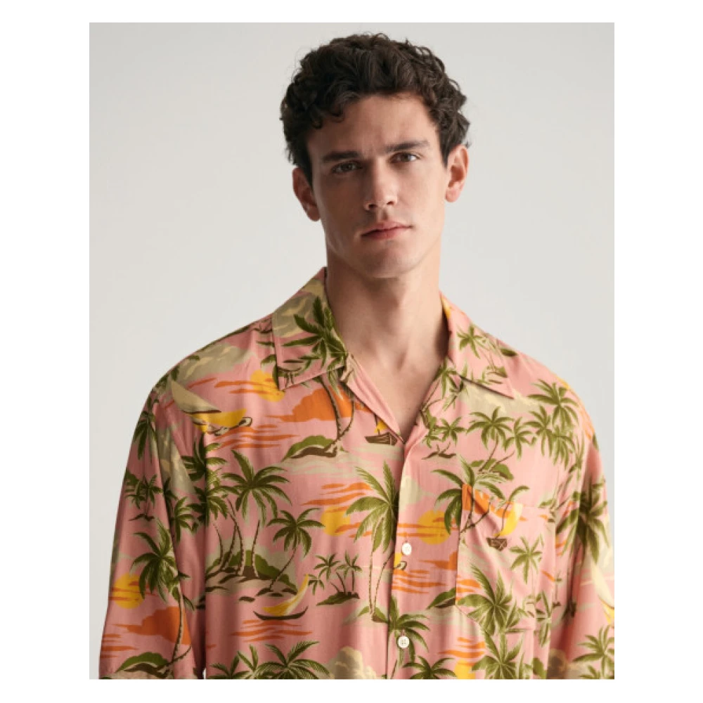 Gant Korte mouwen Hawaiiaans overhemd losse pasvorm Multicolor Heren