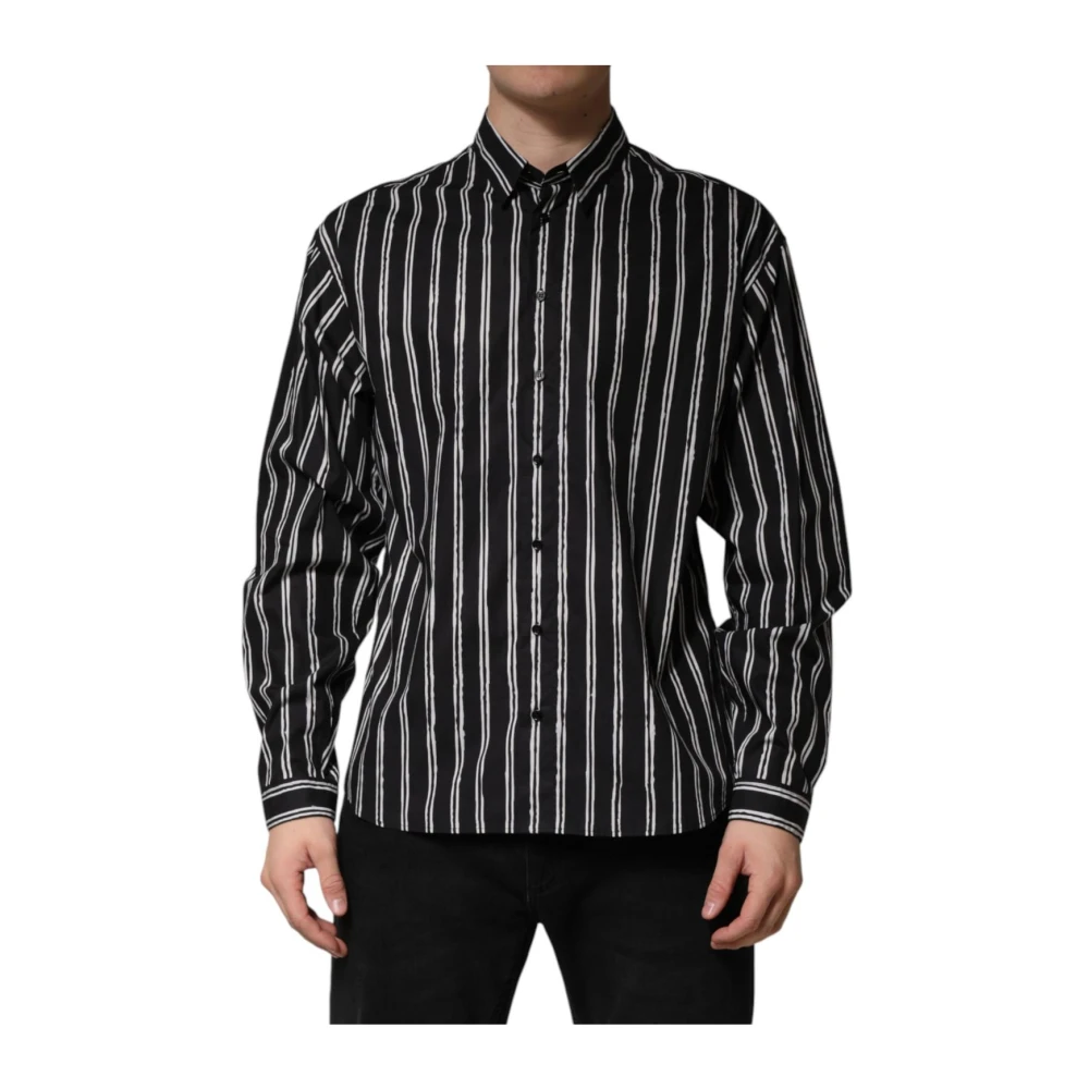 Dolce & Gabbana , Casual Shirts, Male, Multicolor, L, Striped Cotton Dress Shirt - Image 3