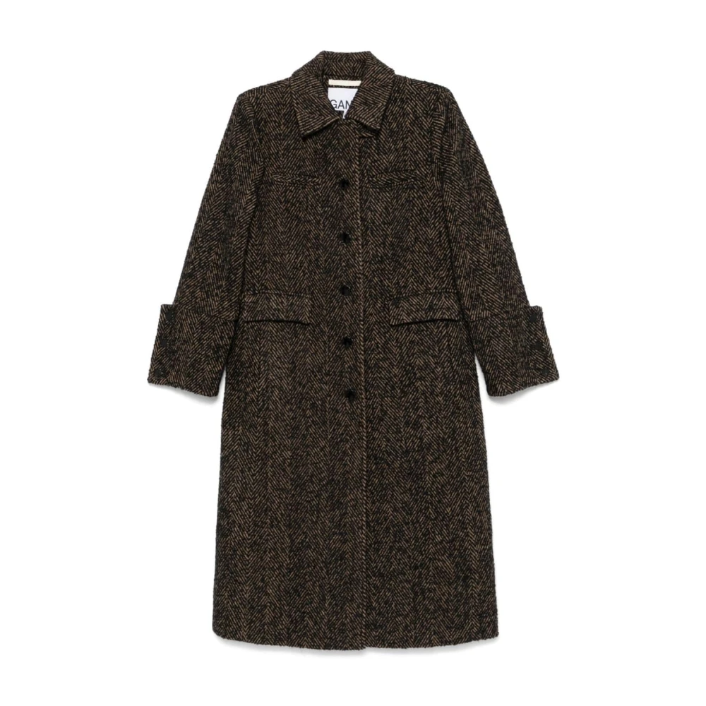 Ganni Bruine Winterjas Brown Dames