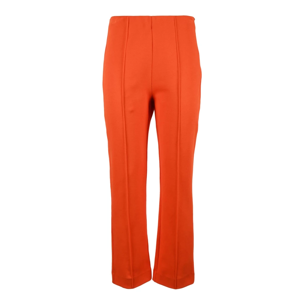 SPORTMAX Casual Katoenmix Stretchbroek Orange Dames