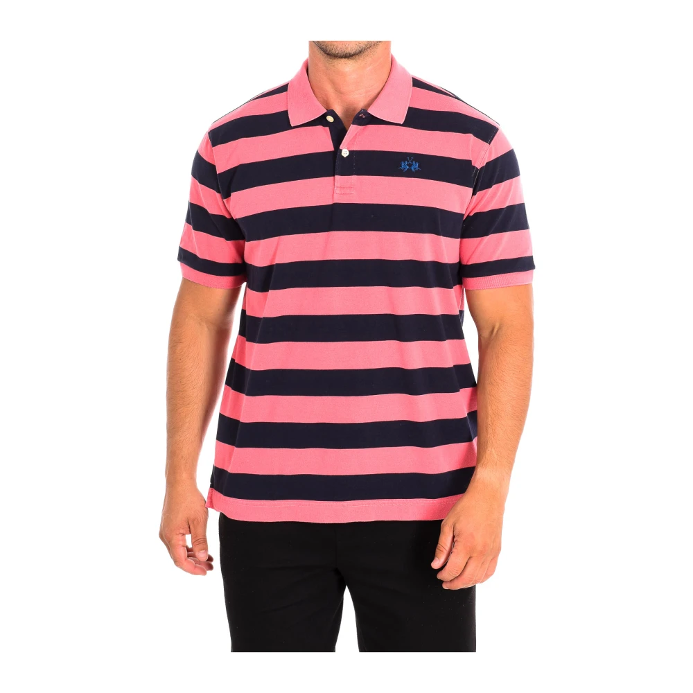 La Martina Men's Pink Polo Shirts, S, Short Sleeve Polo Shirt