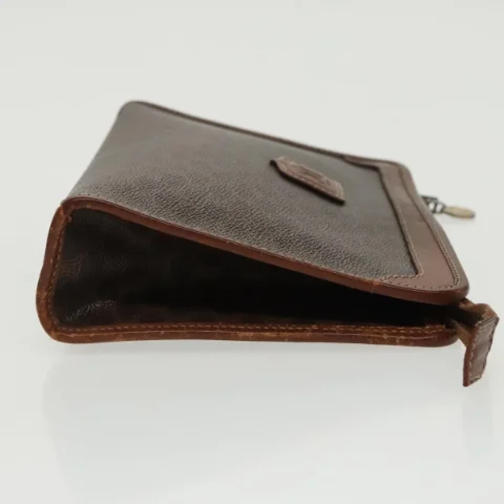 Celine Vintage Pre-owned Leather clutches Brown Dames