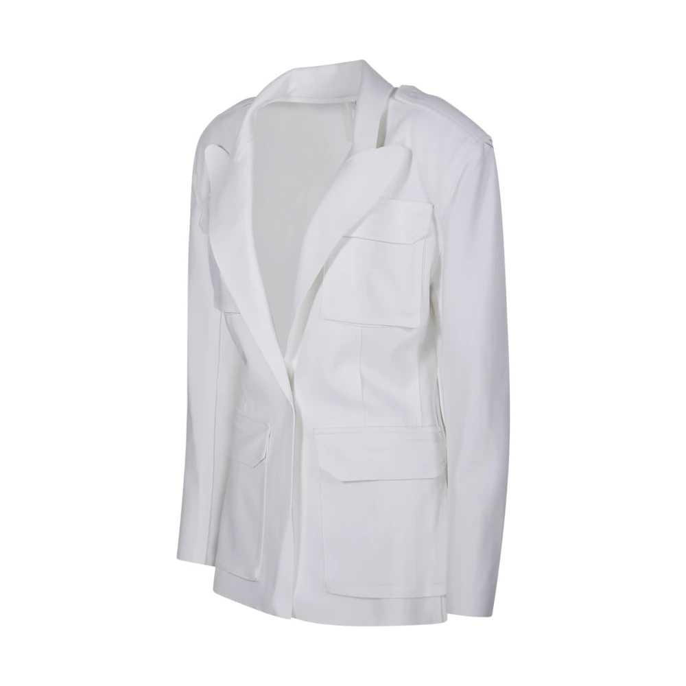 Norma Kamali Sneeuwwitte Cargo Jas White Dames
