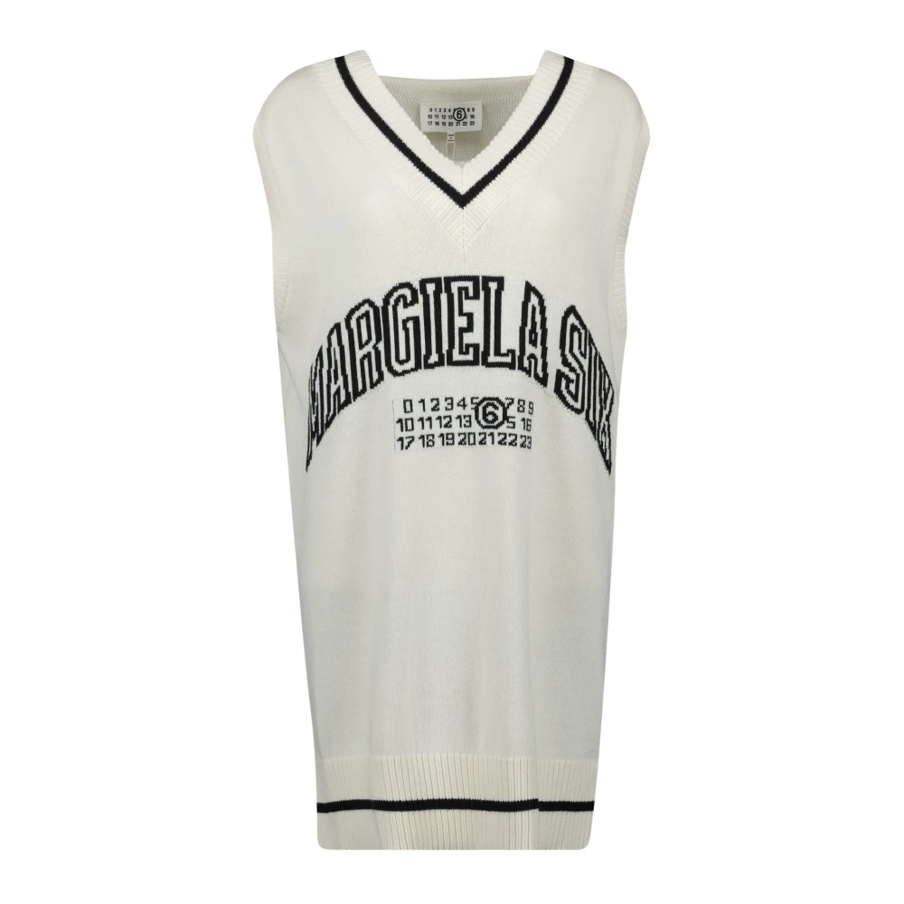MM6 Maison Margiela Mouwloze wollen jurk Lente-Zomer 2025 White Dames