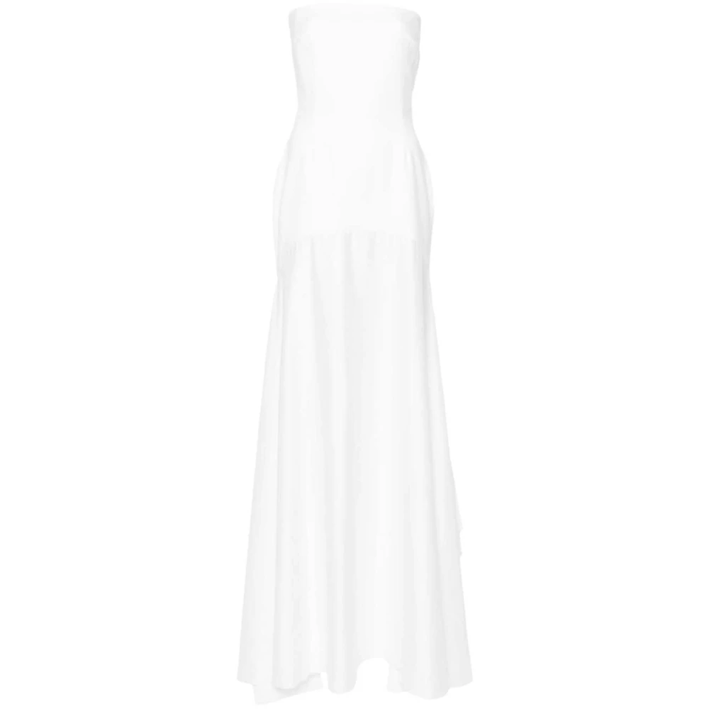 Solace London Witte Gedrapeerde Vierkante Hals Jurk White Dames