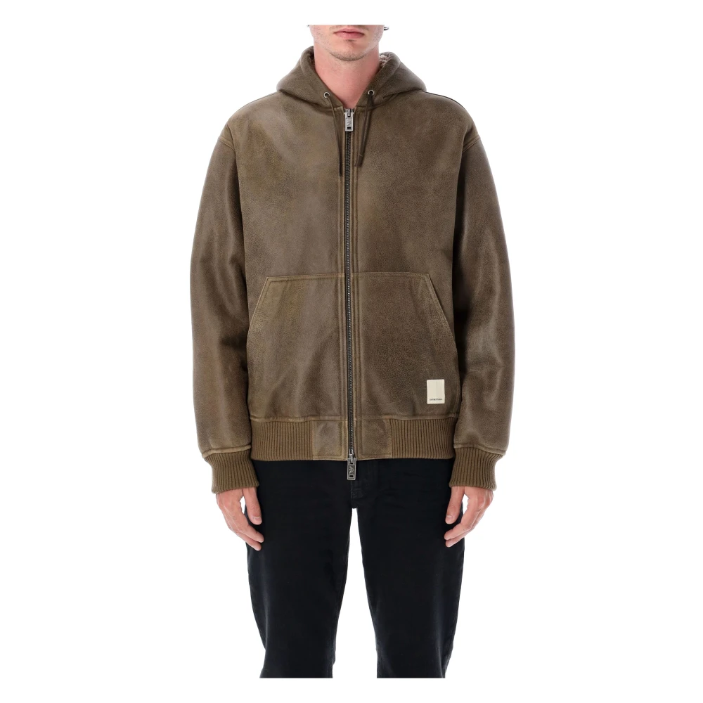 Emporio Armani Brun Stilig Blousonjacka För Män