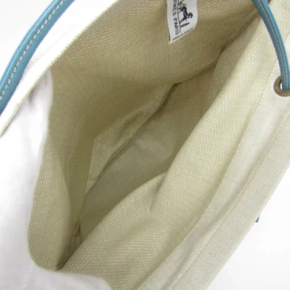 Hermès Vintage Pre-owned Cotton shoulder-bags Beige Dames