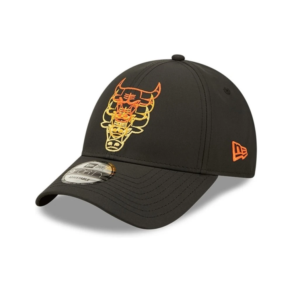 new era Zwarte Bulls Stack Logo Pet Black Heren