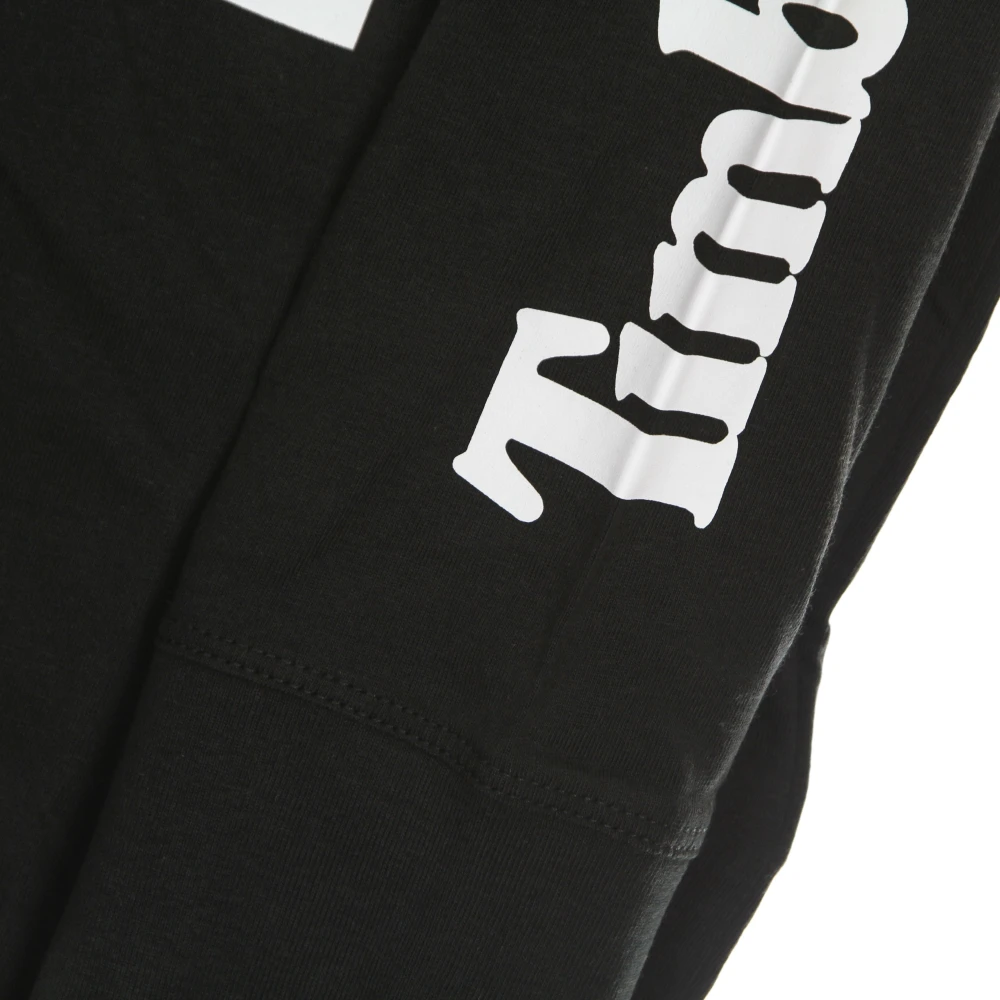 Timberland Lange Mouw Logo Tee Zwart Wit Black Heren