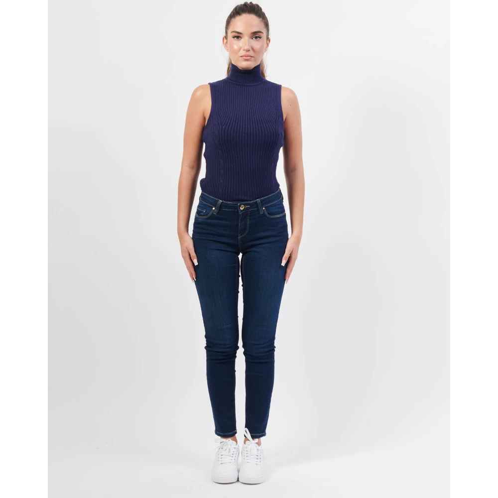 Fracomina Blauwe Slim Fit 5-Pocket Jeans Blue Dames